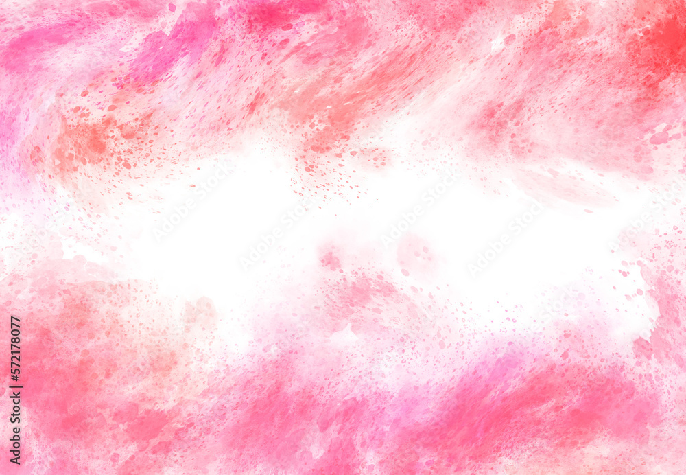ほとばしる感情の渦を表現したピンク系の水彩背景（しぶき無し）
