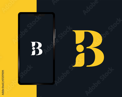 initial B iB Bi logo design template