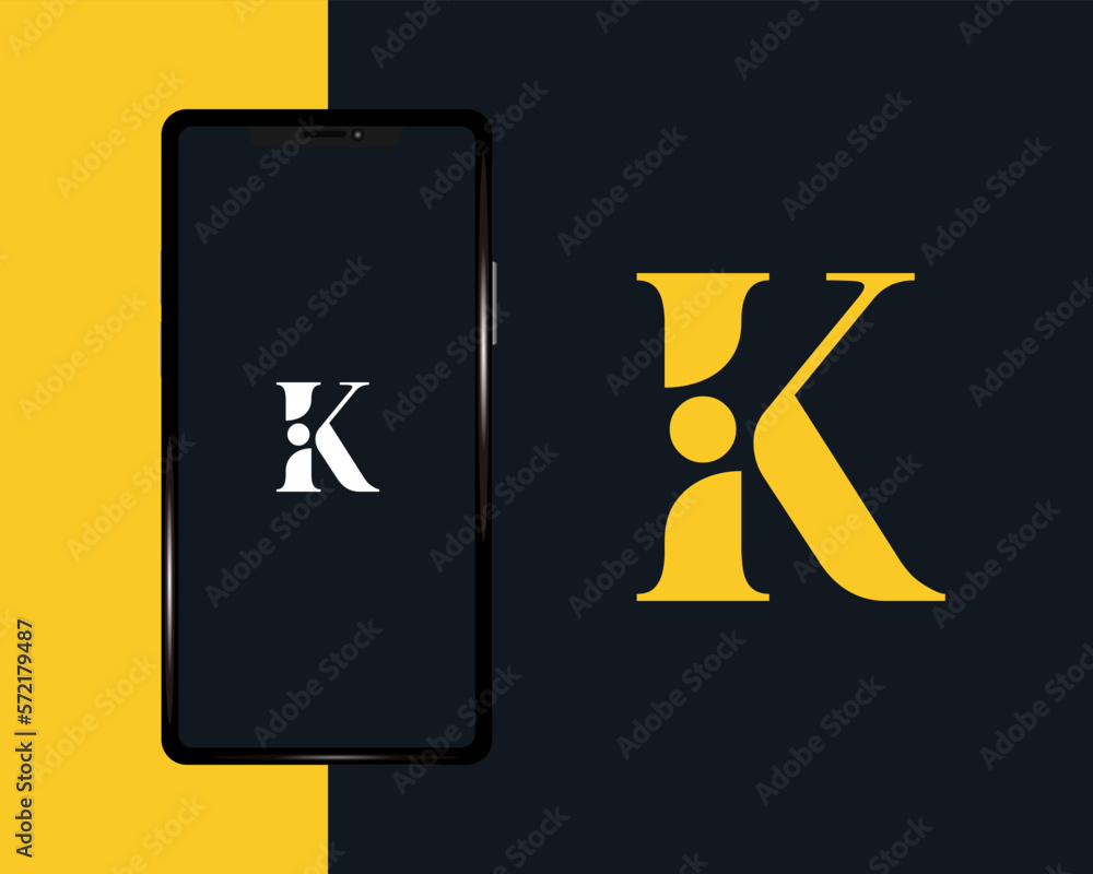 Obraz premium Luxury initial K iK Ki logo design template 