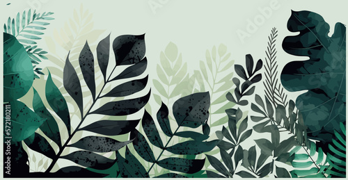 Abstract botanical vector background. Beautiful, minimalistic print for your decor for postcard, congratulations and poster. Vector illustration