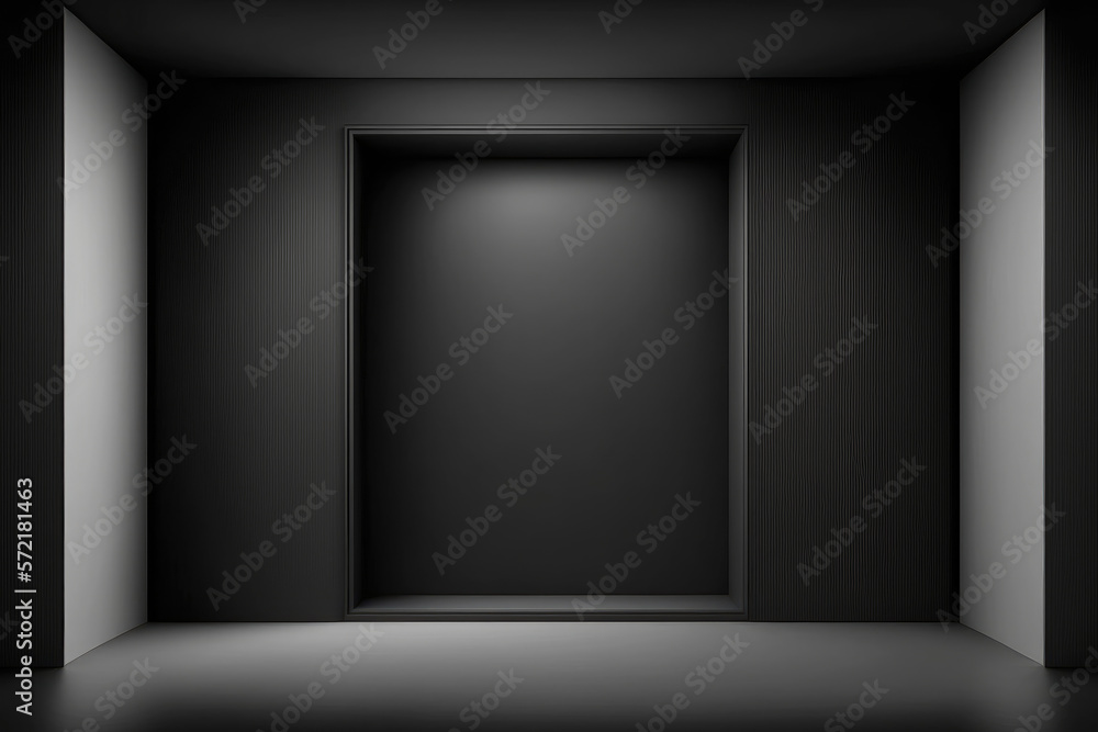 Abstract Luxury black gradient wall and empty studio room background Generative AI Abstract Luxury black gradient wall and empty studio room background Generative AI