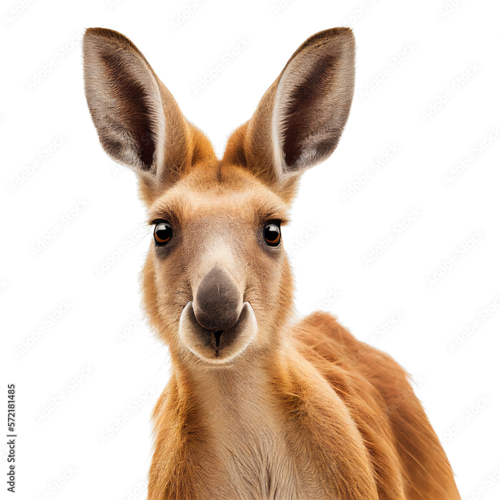 kangaroo face shot isolated on transparent background cutout kangaroo face shot isolated on transparent background cutout