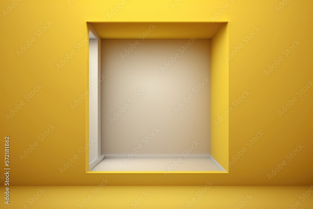 Abstract Luxury Yellow gradient wall and empty studio room background Generative AI Abstract Luxury Yellow gradient wall and empty studio room background Generative AI