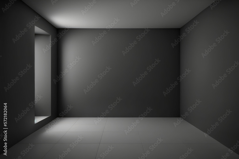 Abstract Luxury black gradient wall and empty studio room background Generative AI Abstract Luxury black gradient wall and empty studio room background Generative AI