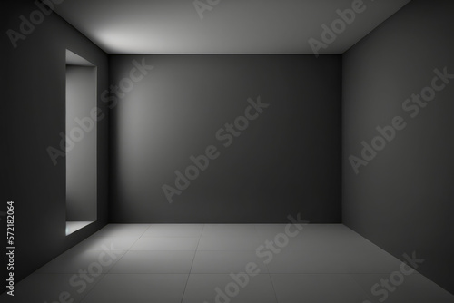 Abstract Luxury black gradient wall and empty studio room background Generative AI