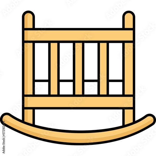 Baby bed vector icon easily modify

