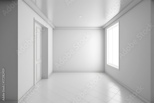 Abstract Luxury white gradient wall and empty studio room background Generative AI