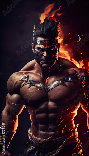 illustration of Ares. Ancient Greek God Ares, god of war, the spirit of battle and courage in Greek Mythology. artwork, Non-existent person
