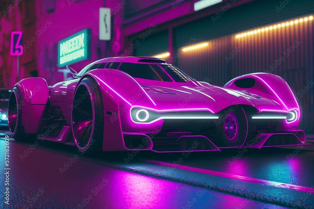 car night pink hyper glowstylegan