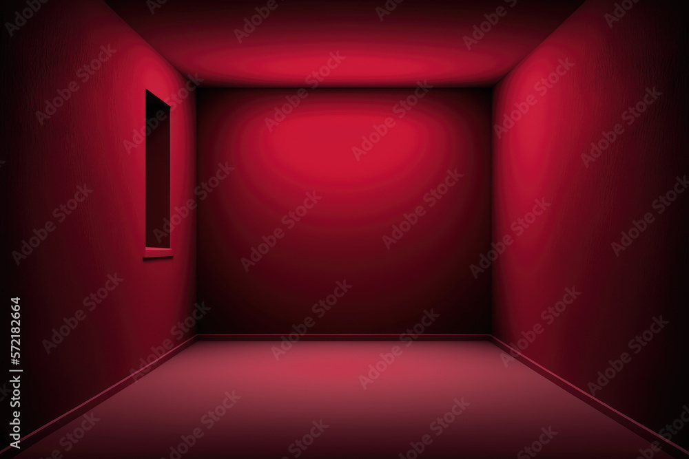 Abstract Luxury red gradient wall and empty studio room background Generative AI