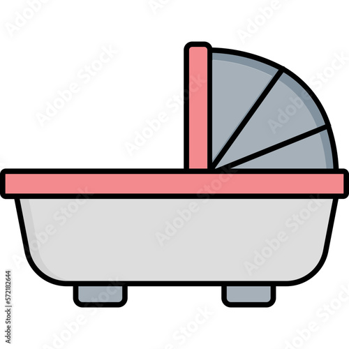 Baby bassinet vector icon easily modify

