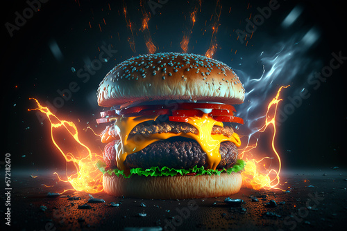 burger in black photo