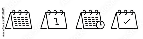 desk calendar icon set. deadline calendar icon symbol sign collections, vector illustration