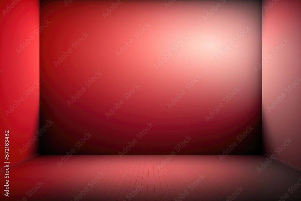 Abstract Luxury red gradient wall and empty studio room background Generative AI Abstract Luxury red gradient wall and empty studio room background Generative AI