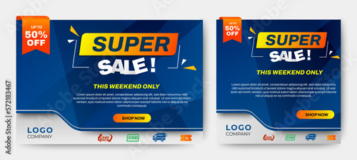 Sale banner template design. Sale banner template design with modern background , Big sale special offer up to 50% off. Super Sale, end of season special offer banner. vector illustration.
