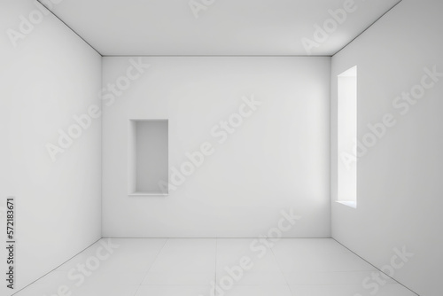 Abstract Luxury white gradient wall and empty studio room background Generative AI