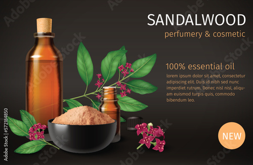 Sandalwood Realistic Composition