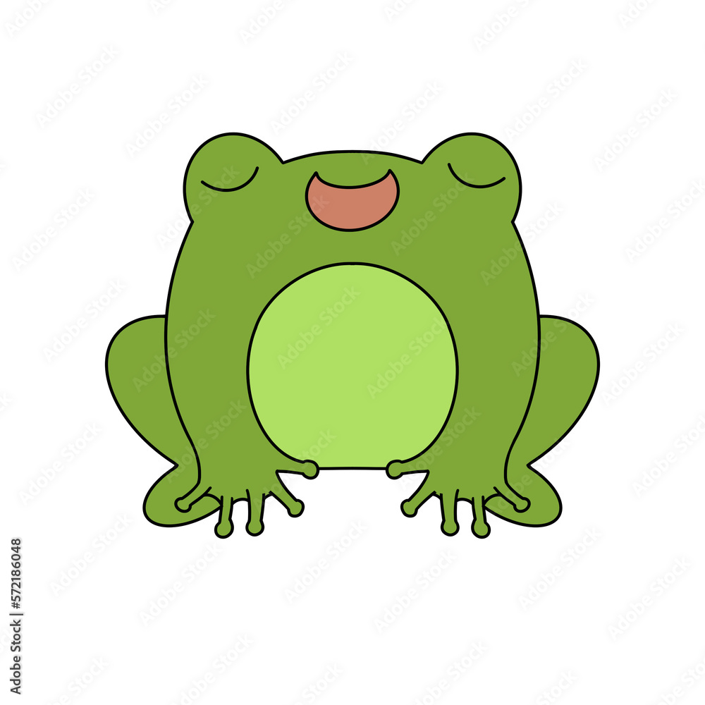 Rainy cute frog color illustration. Rainy cute frog color illustration.