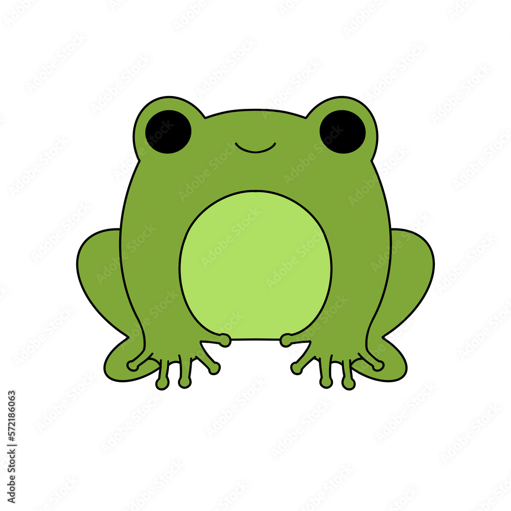 Rainy cute frog color illustration. Rainy cute frog color illustration.