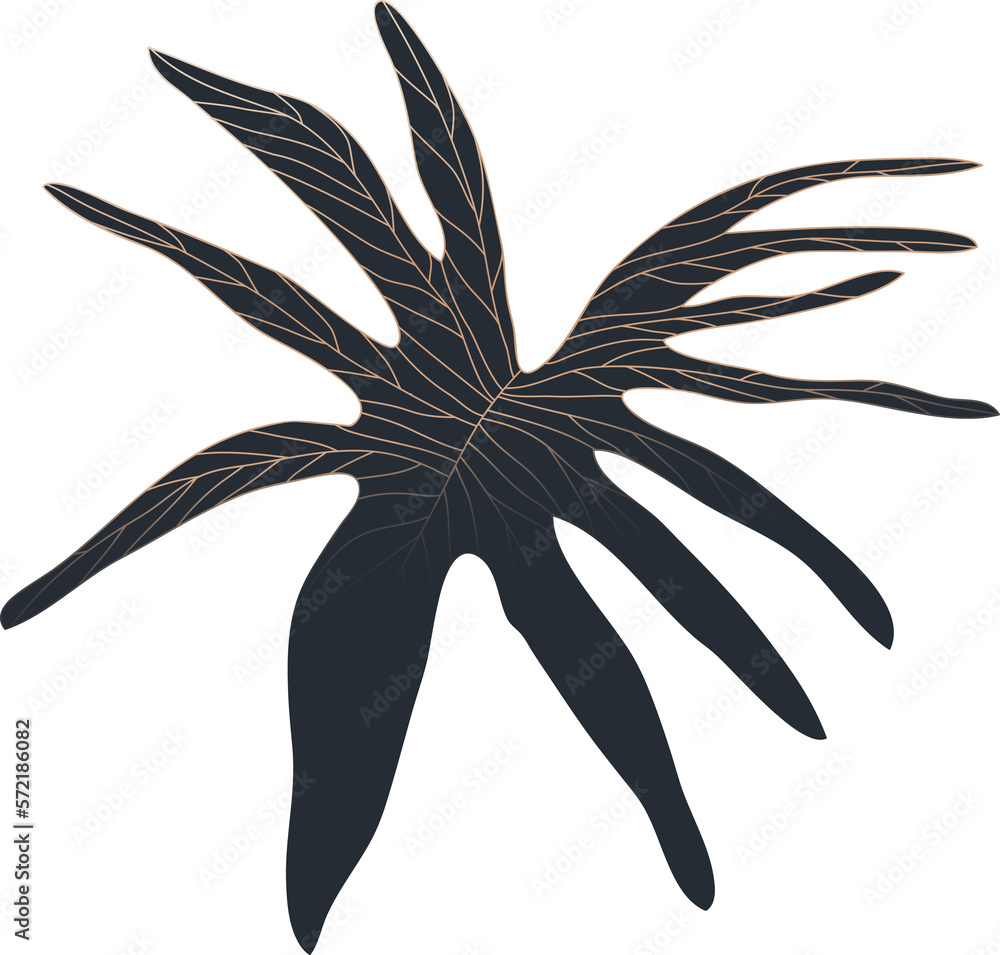 Leaf branch gold line art Leaf branch gold line art