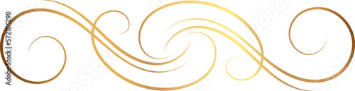 Golden delicate art deco ornament