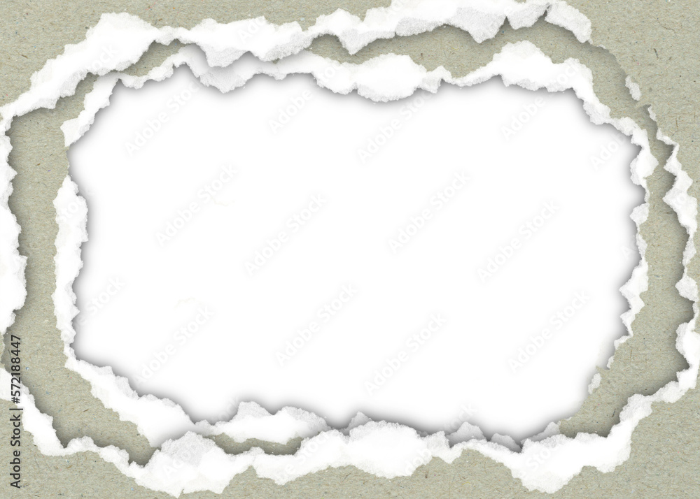 Fototapeta premium realistic torn paper frame isolated on transparent background