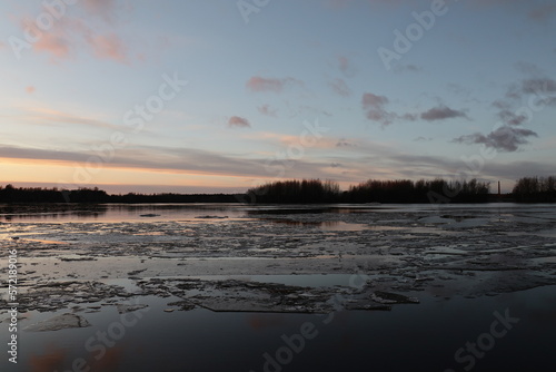 sunset over the river