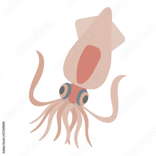 ホタルイカのフラットなベクターイラスト
Firefly squid. Flat designed vector illustration.