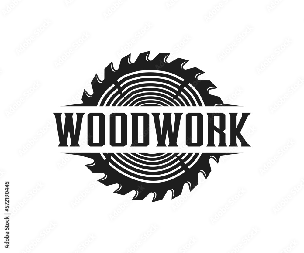 Woodwork, Sawmill, and Carpentry Logo Design Template