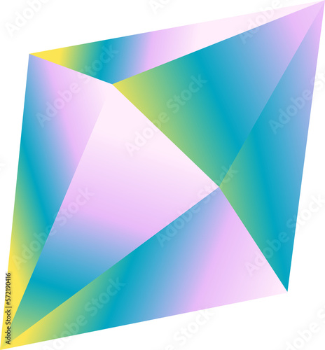 Geometric gradient colorful 3d shape 