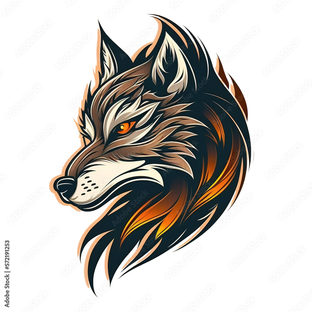 a wolf head flat logo illustration on transparent background a wolf head flat logo illustration on transparent background