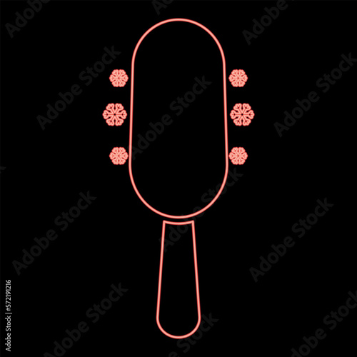 Neon ice cream on stick red color vector illustration image flat style