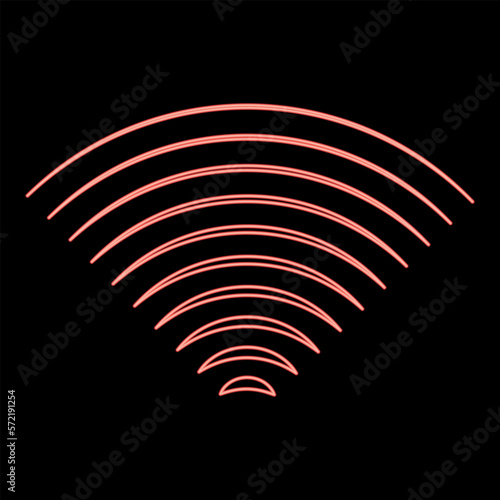 Wallpaper Mural Neon radio wave wireless red color vector illustration image flat style Torontodigital.ca