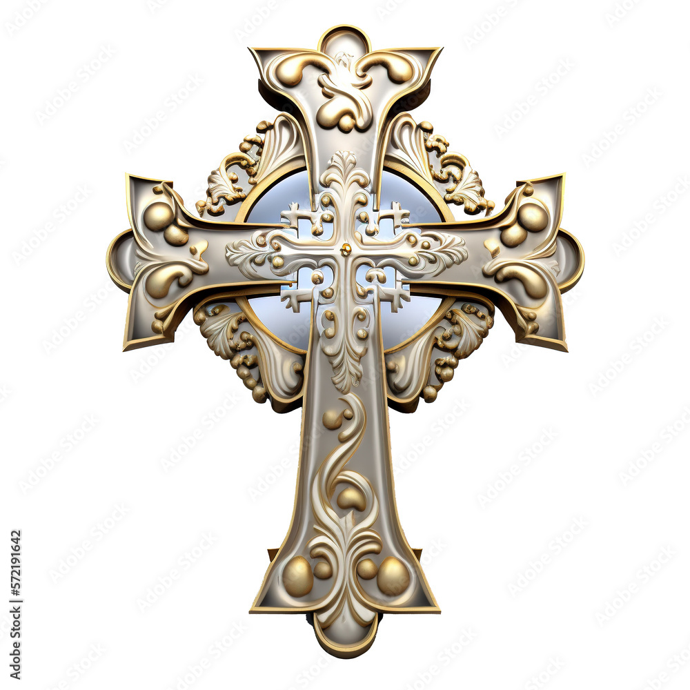a christian cross logo illustration on transparent background