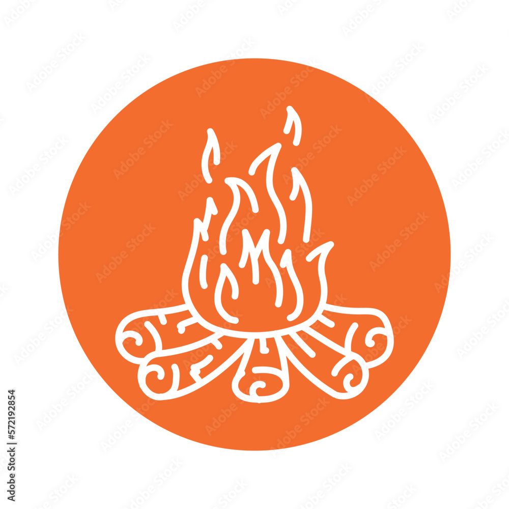 Bonfire black line icon. Natural element. Bonfire black line icon. Natural element.