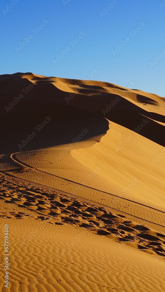 Pustynia Sahara Merzouga Maroko wydmy piaskowe - obrazy, fototapety, plakaty 