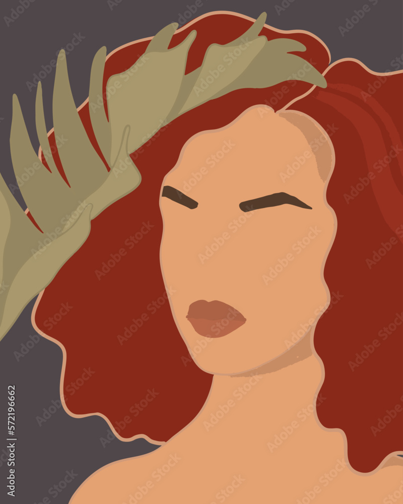 Abstract woman silhouette on a retro summer background. Fashion female portrait in pastel colors. Contemporary art poster. Graphic for social media post Abstract woman silhouette on a retro summer background. Fashion female portrait in pastel colors. Contemporary art poster. Graphic for social media post