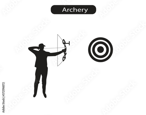 Archery Silhouette Icon Vector Illustration 