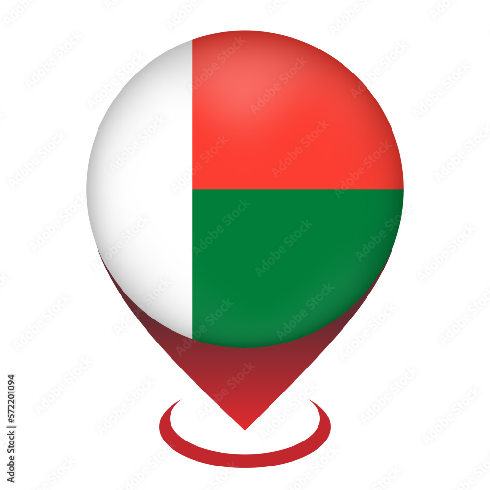 Map pointer with contry Madagascar. Madagascar flag. Vector illustration. Map pointer with contry Madagascar. Madagascar flag. Vector illustration.