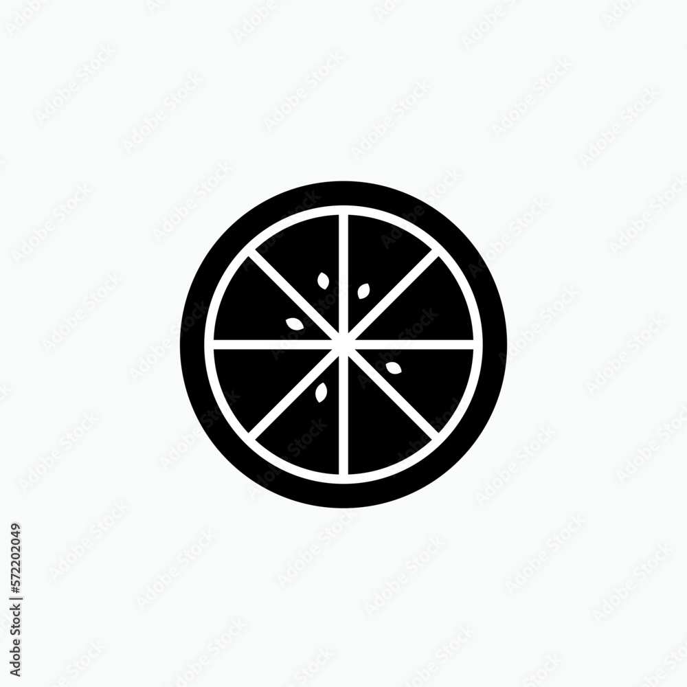 Orange Fruit Icon. Fresh Nutrition Symbol - Vector