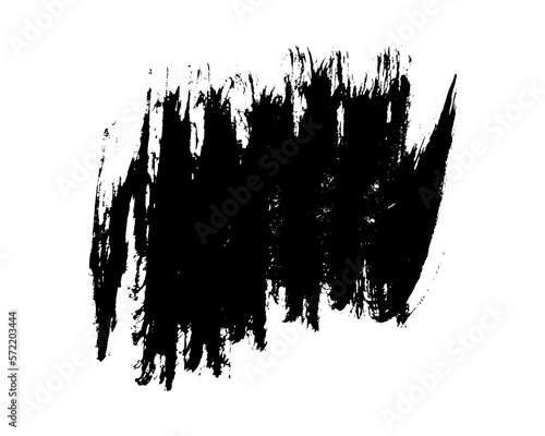 Black brush stroke on white background