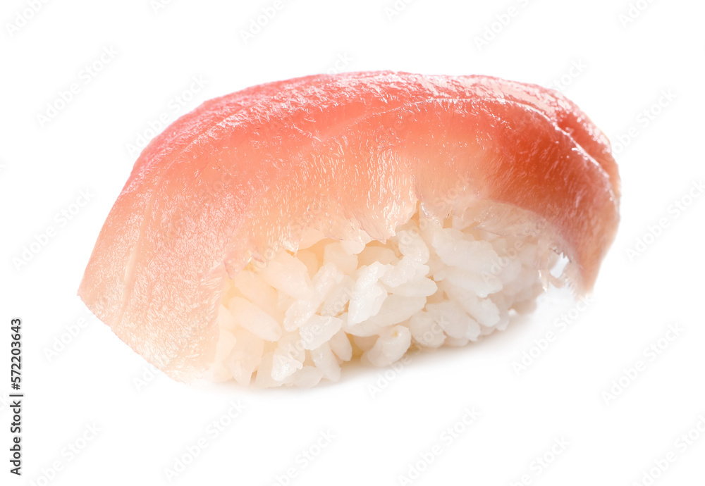Delicious nigiri sushi with tuna isolated on white Delicious nigiri sushi with tuna isolated on white