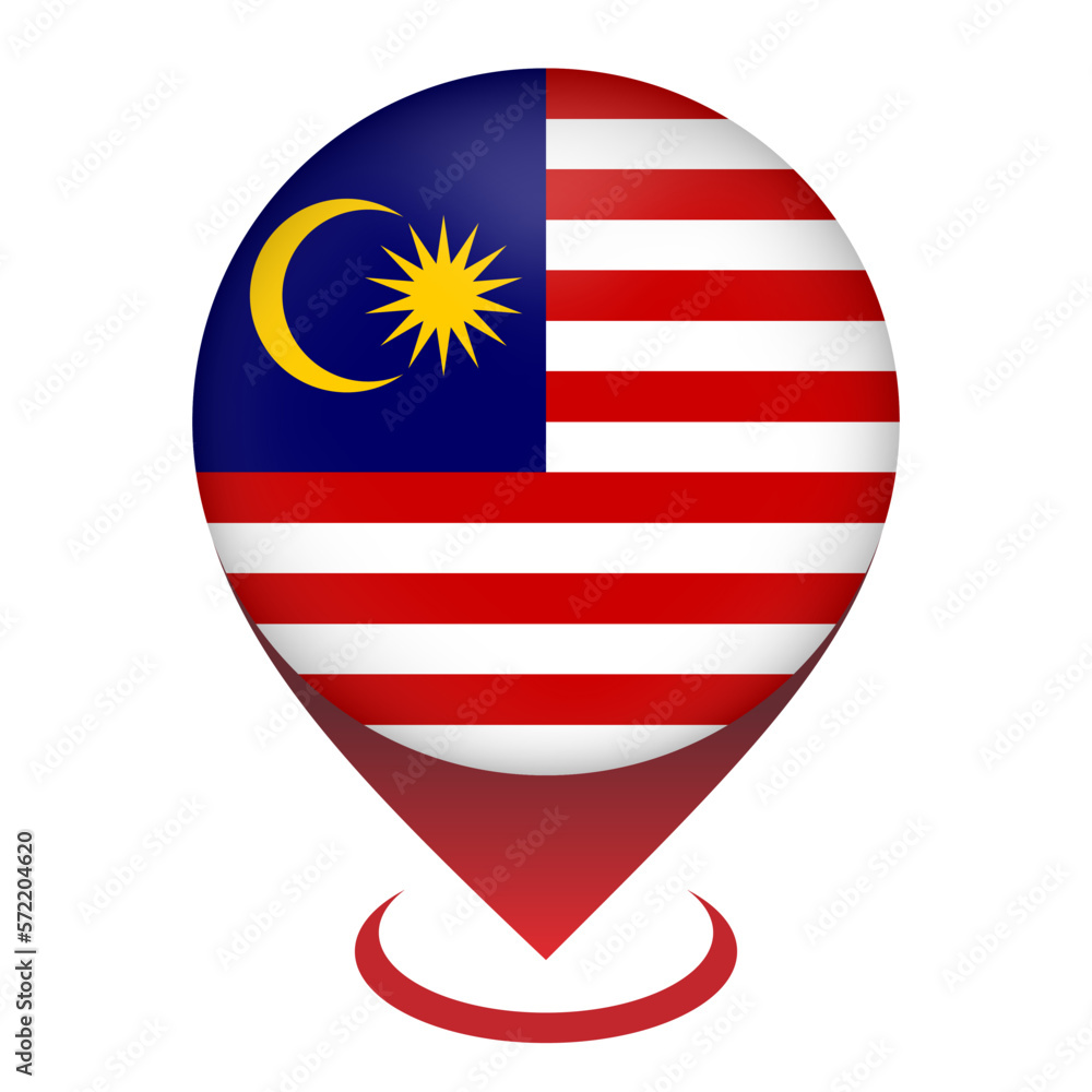 Map pointer with contry Malaysia. Malaysia flag. Vector illustration. Map pointer with contry Malaysia. Malaysia flag. Vector illustration.