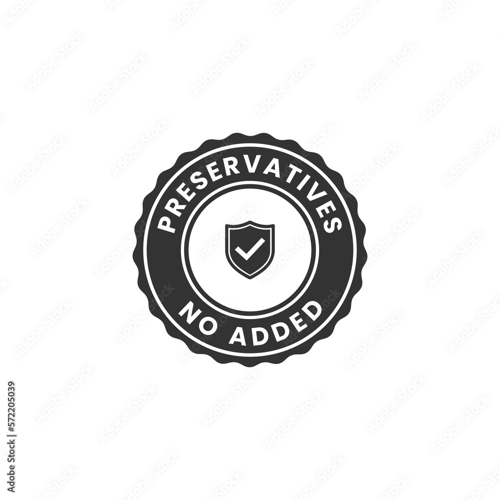 Simple No preservatives label or No preservatives seal vector isolated