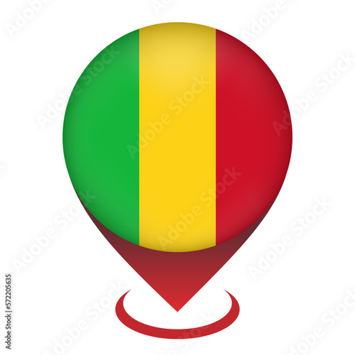 Free Download Map pointer with contry Mali. Mali flag. Vector illustration. - GFXLoad