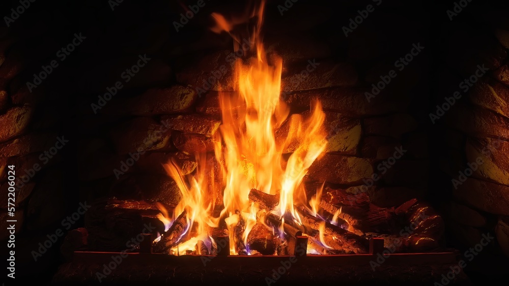 Fireplace with Crackling Fire 4K background Fireplace with Crackling Fire 4K background
