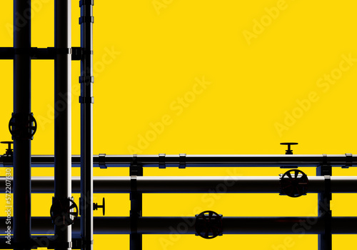 Pipes on yellow. Industrial...