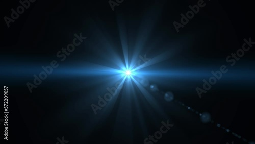 Optical lens flare effect. 4K resolution. Very high quality and realistic.on black background photo