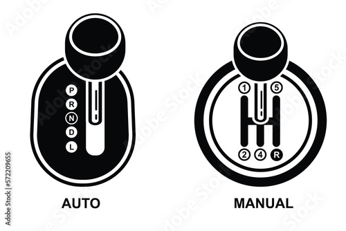Car gearbox icon isolated on white background vector illustration.