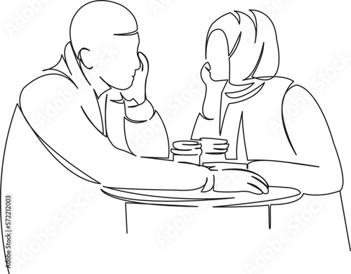 muslim couple in love drinking coffee